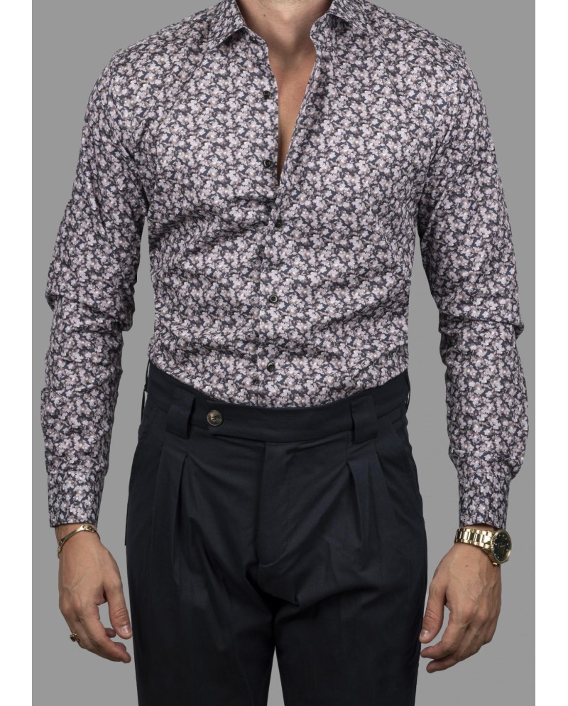 100% COTTON SHIRT WITH MINI PATTERN