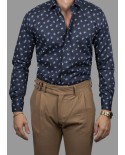 100% COTTON SHIRT WITH MINI PATTERN
