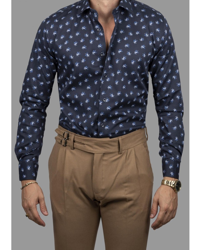 100% COTTON SHIRT WITH MINI PATTERN