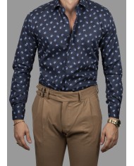 100% COTTON SHIRT WITH MINI PATTERN