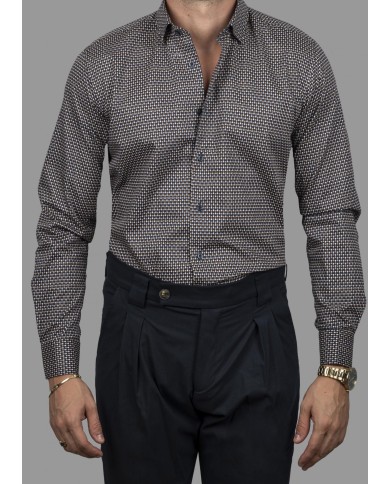 100% COTTON SHIRT WITH MINI PATTERN
