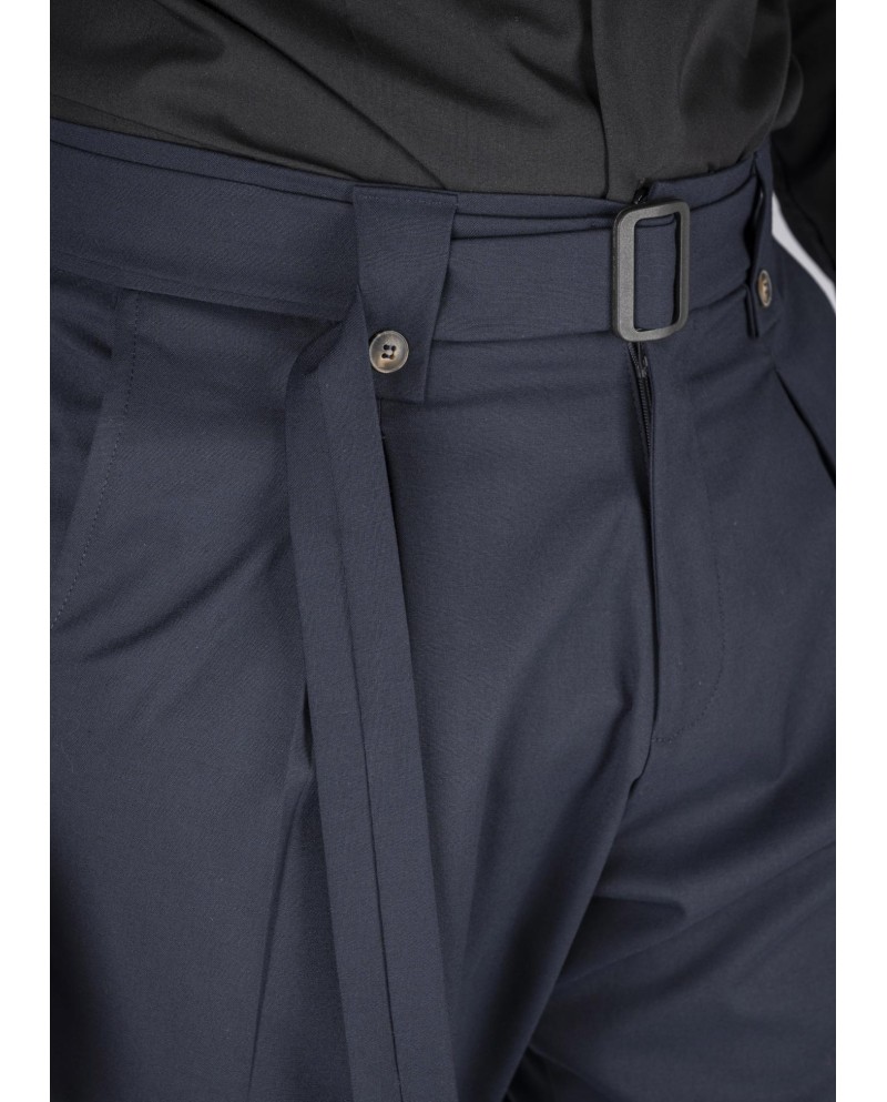 ELASTIC PANTS WITH DETACHABLE BELT