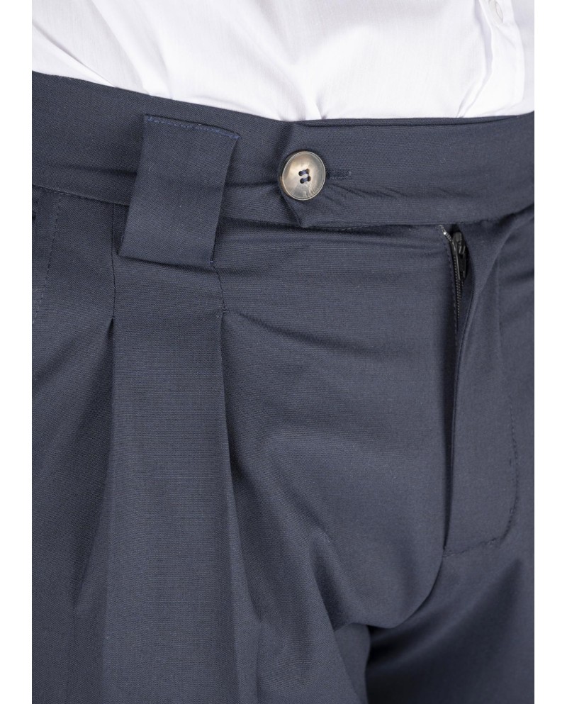 BLACK STRETCH PANTS WITH REVERSE AT THE FINISH