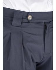 BLACK STRETCH PANTS WITH REVERSE AT THE FINISH